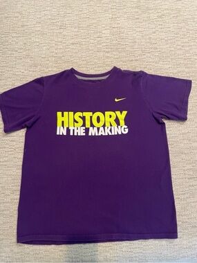 Nike Purple Short Sleeve Tee with Yellow & White Graphic